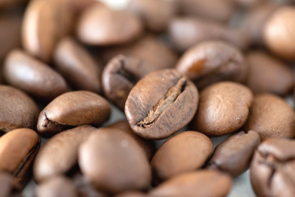 Photo of a coffee bean up close. How do coffee bean grinders work?